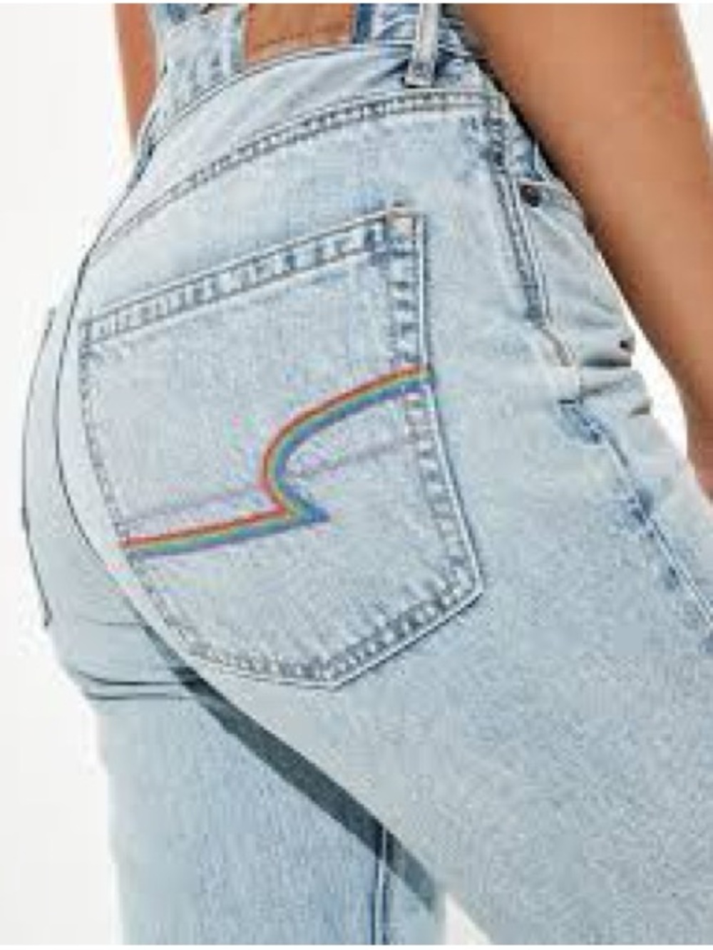 American Eagle Pride Boyfriend Women’s High-Rise Jeans with Rainbow Stitching